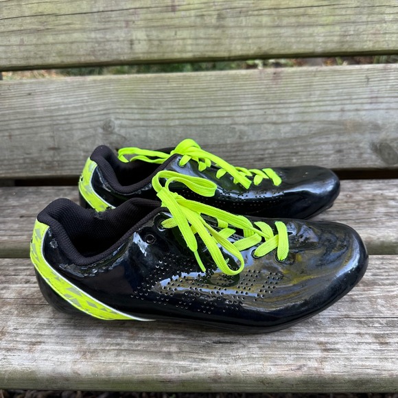 Louis Garneau LGS Cycling Shoes Black & Neon Yellow Road Bike EU 42/43 US Sz 9 - Picture 1 of 10